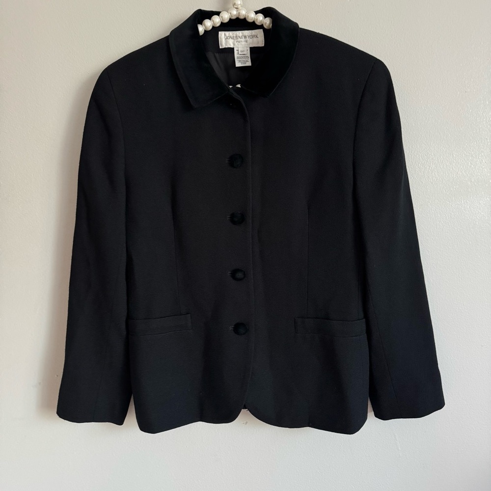 jones new york black button jacket